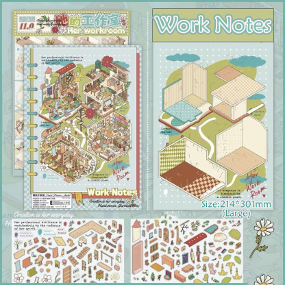 Ideal Home DIY 3D Scene Stickers Collection - 5 Cute Miniature Scenes