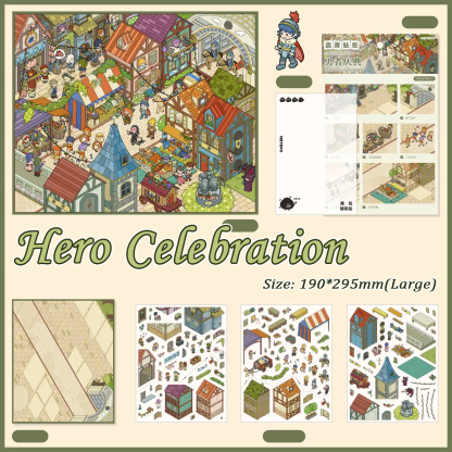 City Living DIY 3D Sticker Collection - 7 Cute Miniature Scenes