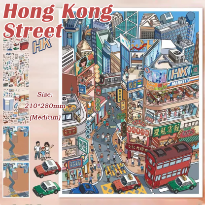 Alleyway DIY 3D Scene Stickers - 2 Cute Miniature Scenes