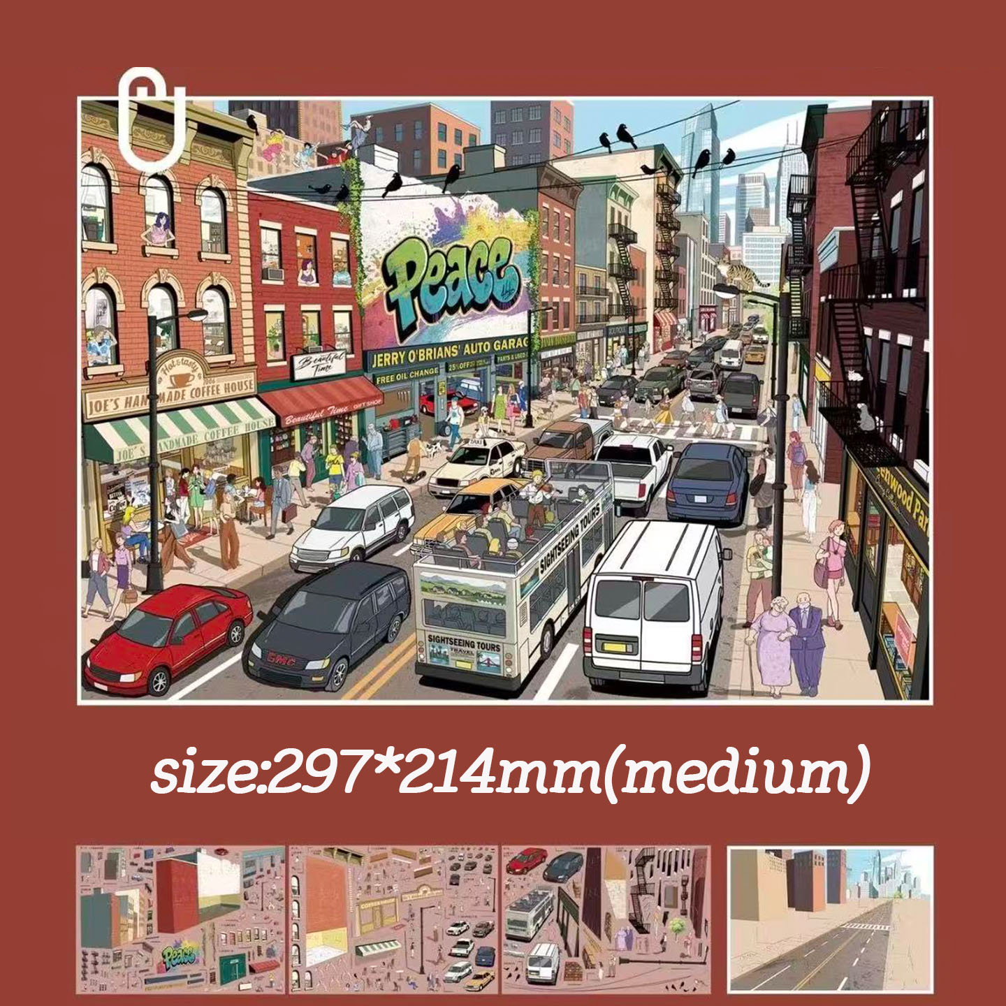 Old Town Hours DIY 3D Scene Stickers - Cute Miniature Scene