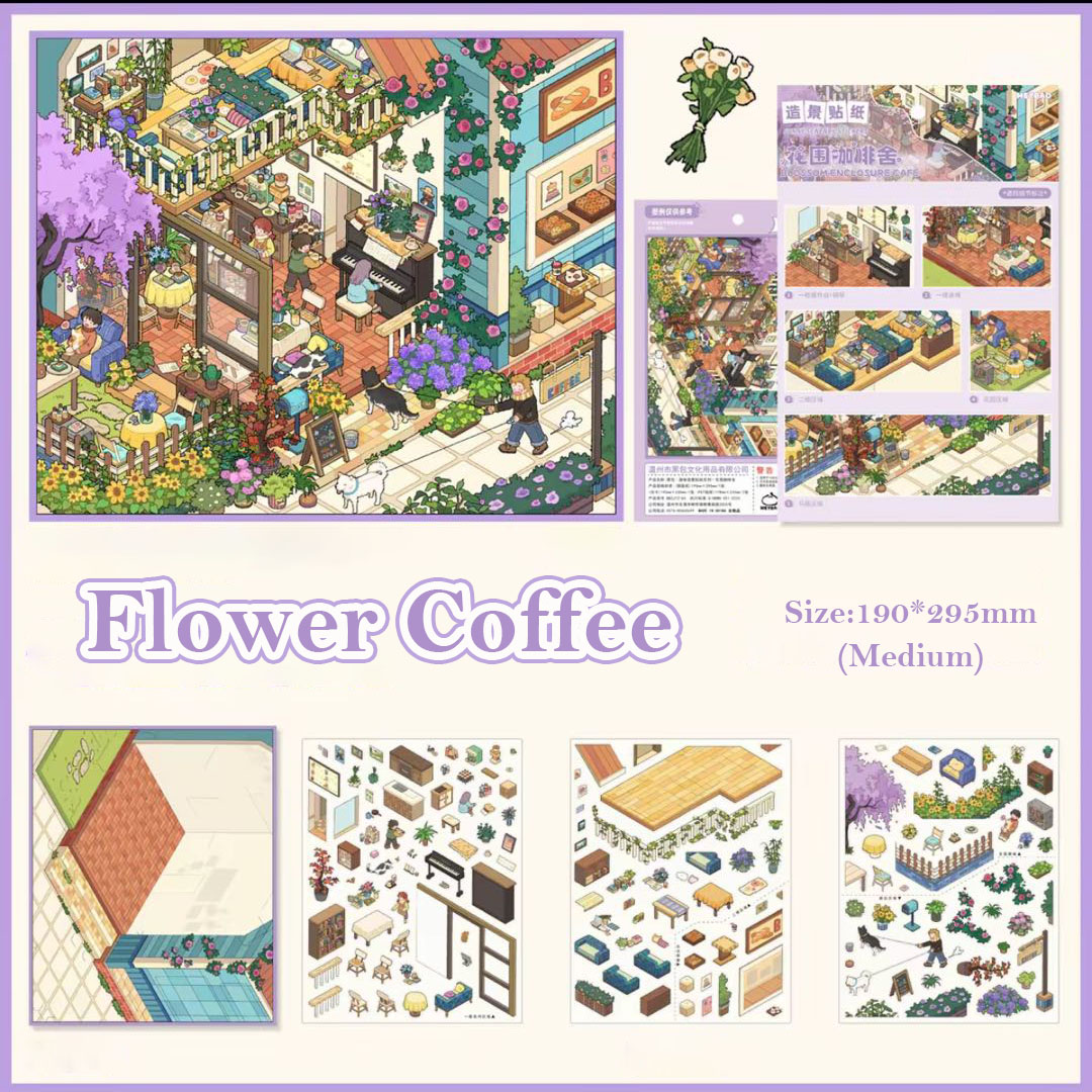 Fairy Tale Town DIY 3D Scene Stickers - 3 Cute Miniature Scenes