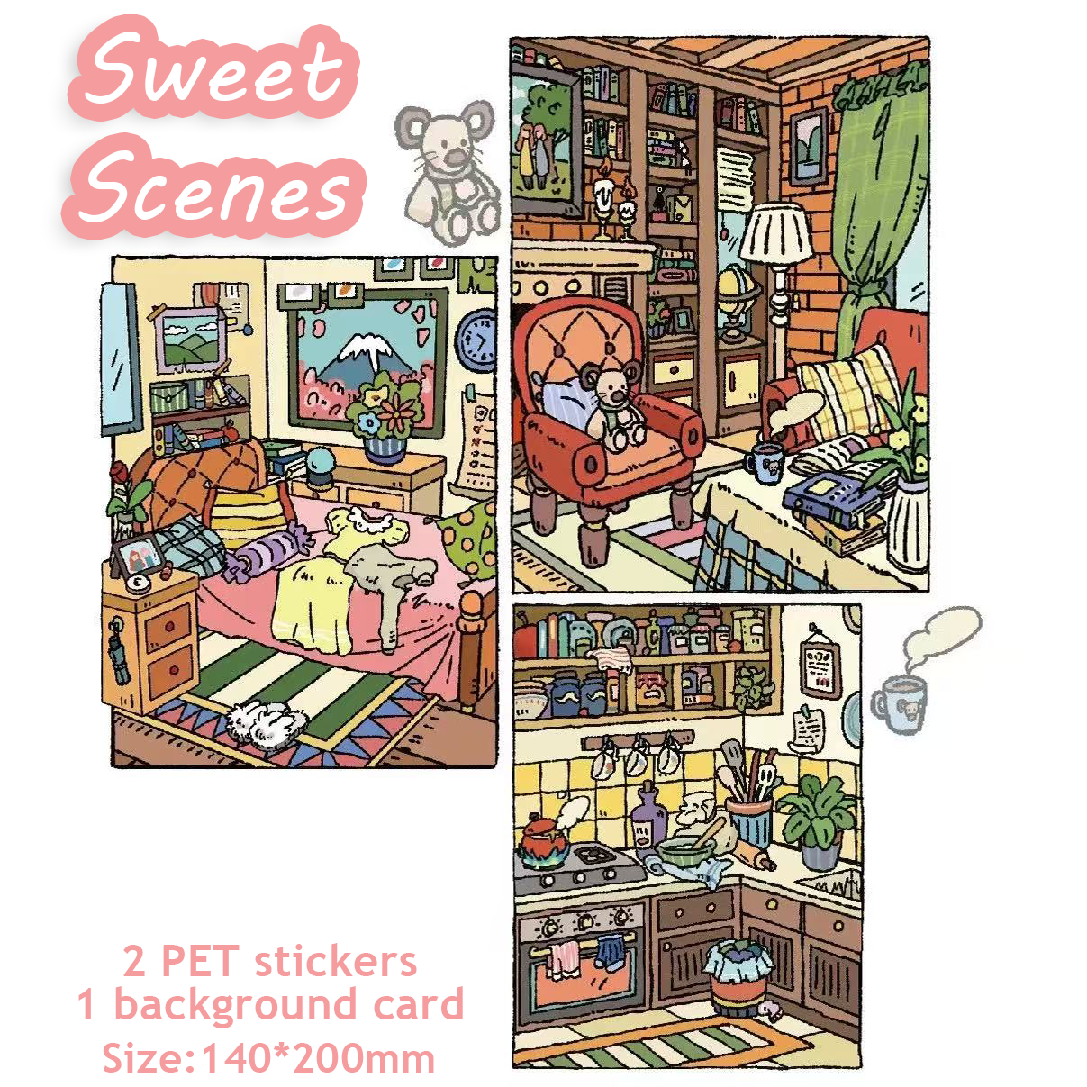 My Romance DIY 3D Sticker Collection - 4 Cute Miniature Scenes