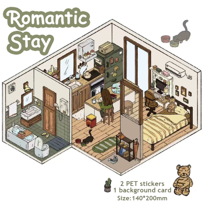 My Romance DIY 3D Sticker Collection - 4 Cute Miniature Scenes
