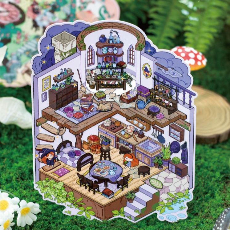 Vintage Fairy Tale Collection DIY 3D Sticker Collection - 4 Cute Miniature Scenes