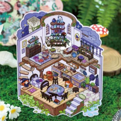 Vintage Fairy Tale Collection DIY 3D Sticker Collection - 4 Cute Miniature Scenes
