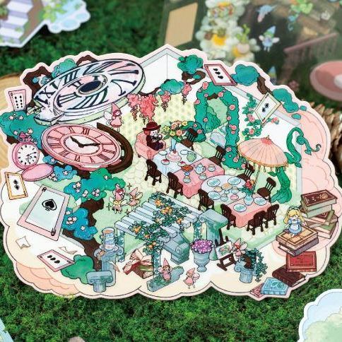 Vintage Fairy Tale Collection DIY 3D Sticker Collection - 4 Cute Miniature Scenes