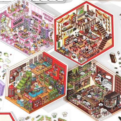 Chocolate Workshop DIY 3D Scene Stickers 4 Cute Miniature Scenes