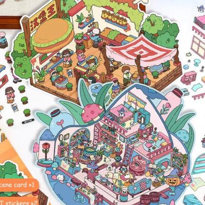 Creative Life DIY 3D Scene Stickers Lovely 2 Miniature Scenes