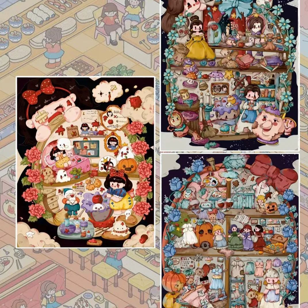 Darkly Told Tales DIY 3D Sticker Collection - 3 Cute Miniature Scenes