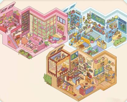 Daydream Apartment DIY 3D Sticker Collection - 3 Cute Miniature Scenes