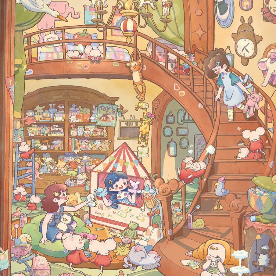 Little Toy City 3D Sticker Collection -  Cute Miniature Scene