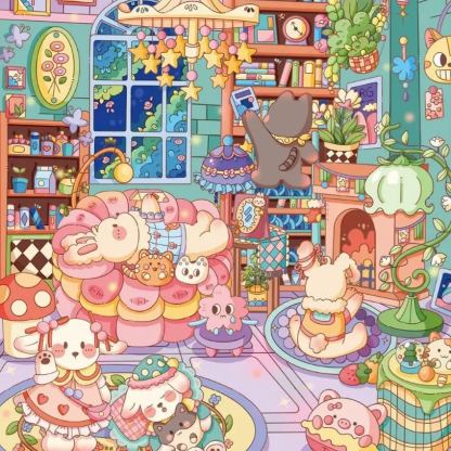 Bunny Homebody DIY 3D Scene Stickers - Cute Miniature Scene