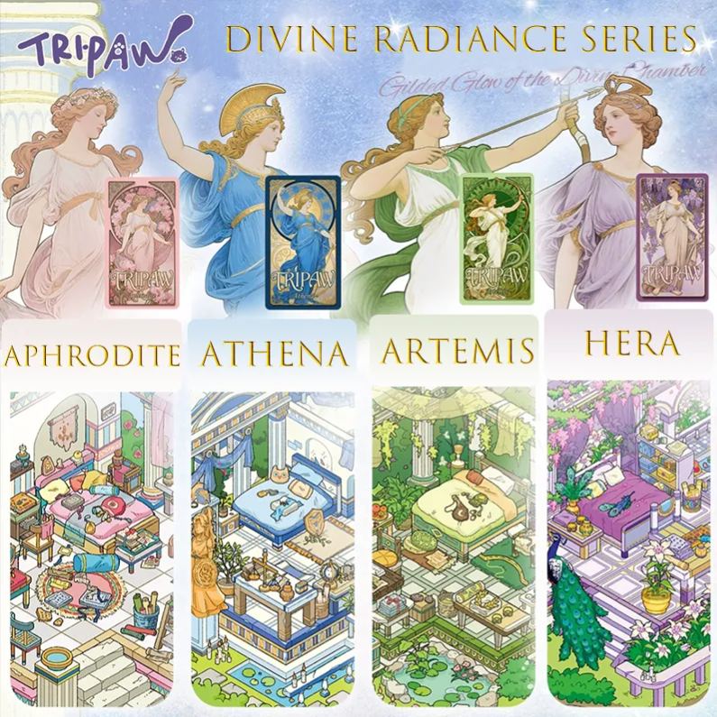 Divine Radiance Series DIY 3D Sticker Collection - 4 Cute Miniature Scenes