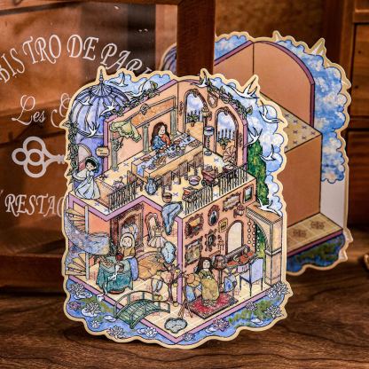 Dream Island Oil Painting Series DIY 3D Sticker Collection - 2 Cute Miniature Scenes