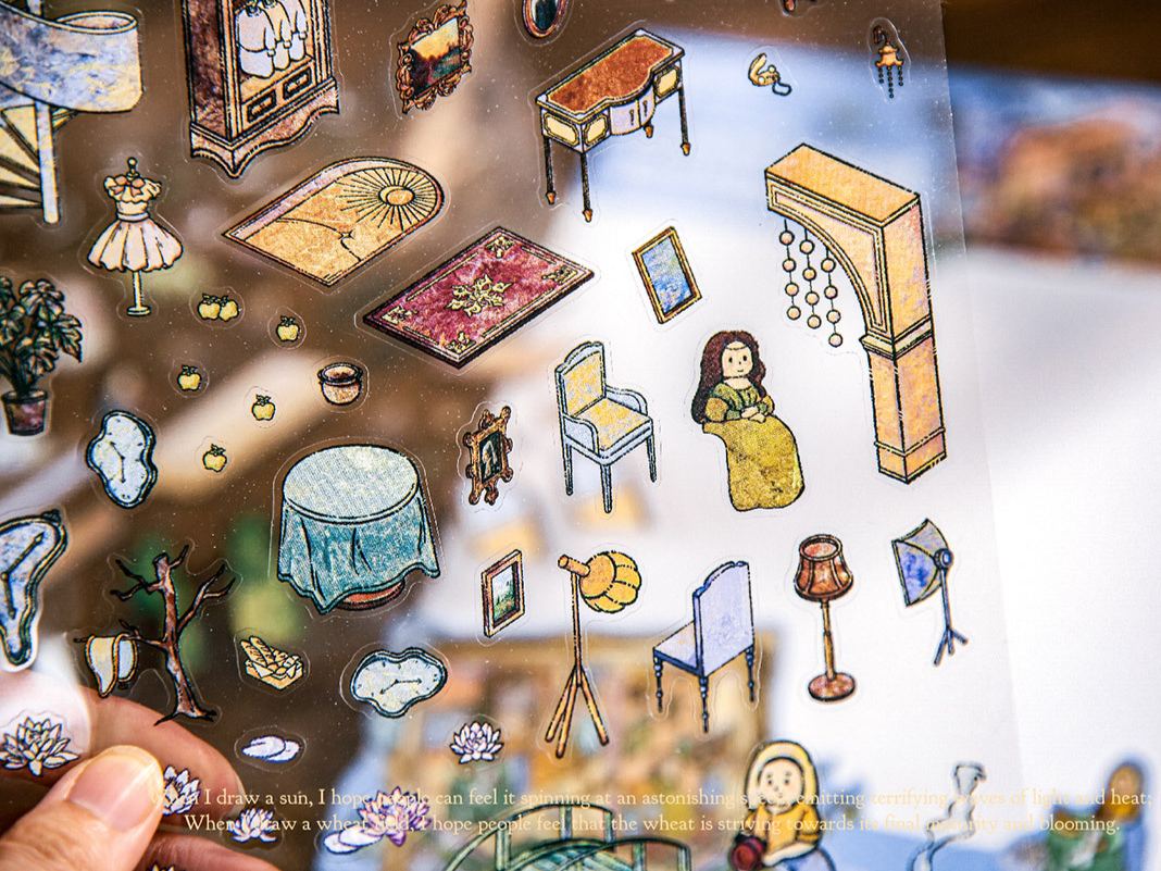 Dream Island Oil Painting Series DIY 3D Sticker Collection - 2 Cute Miniature Scenes