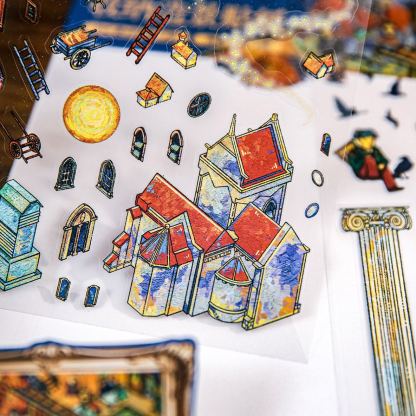 Dream Island Oil Painting Series DIY 3D Sticker Collection - 2 Cute Miniature Scenes