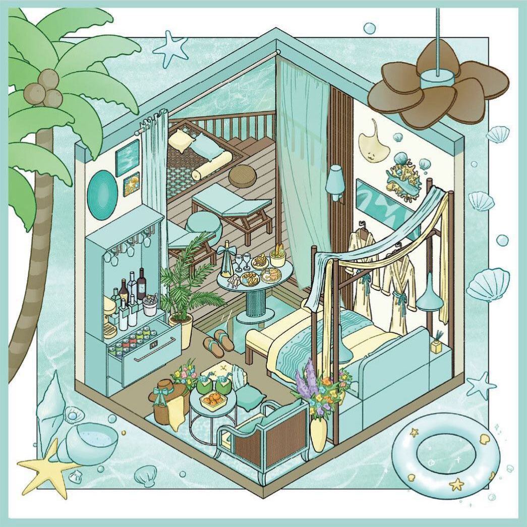 Rooms Book DIY 3D Scene Stickers - Cute Miniature Scene