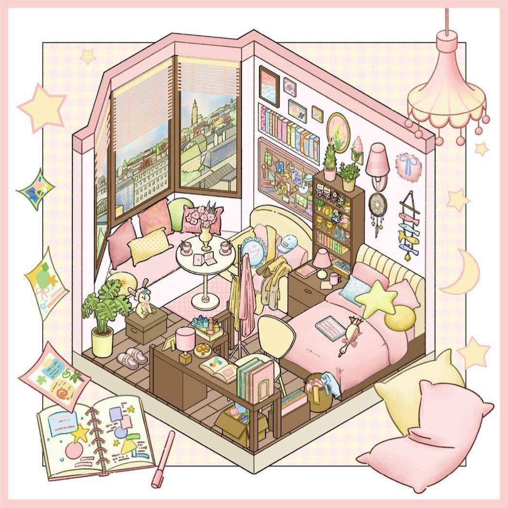 Rooms Book DIY 3D Scene Stickers - Cute Miniature Scene