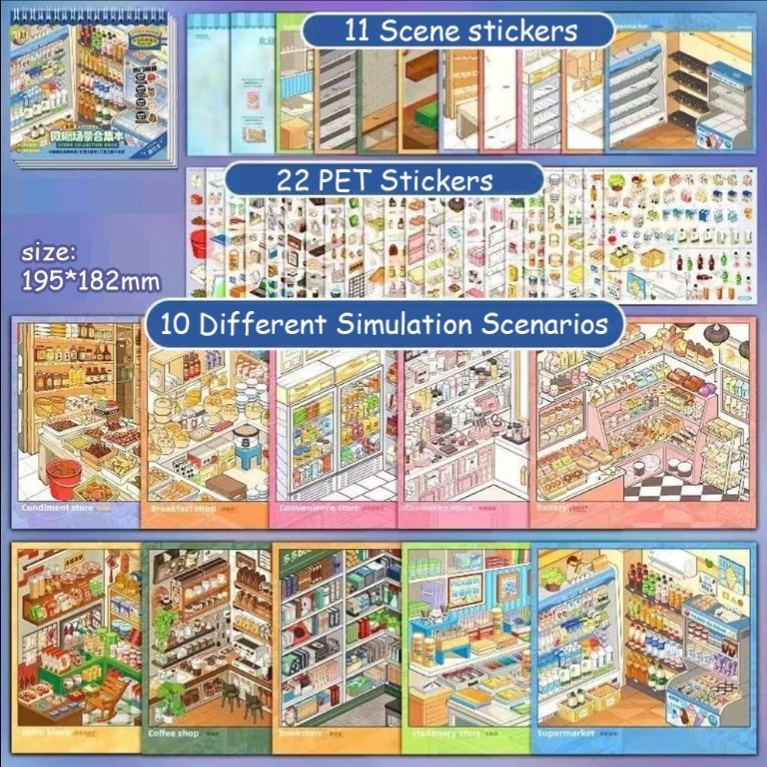 Little Creation Books DIY 3D Scene Stickers - 2 Cute Miniature Scenes