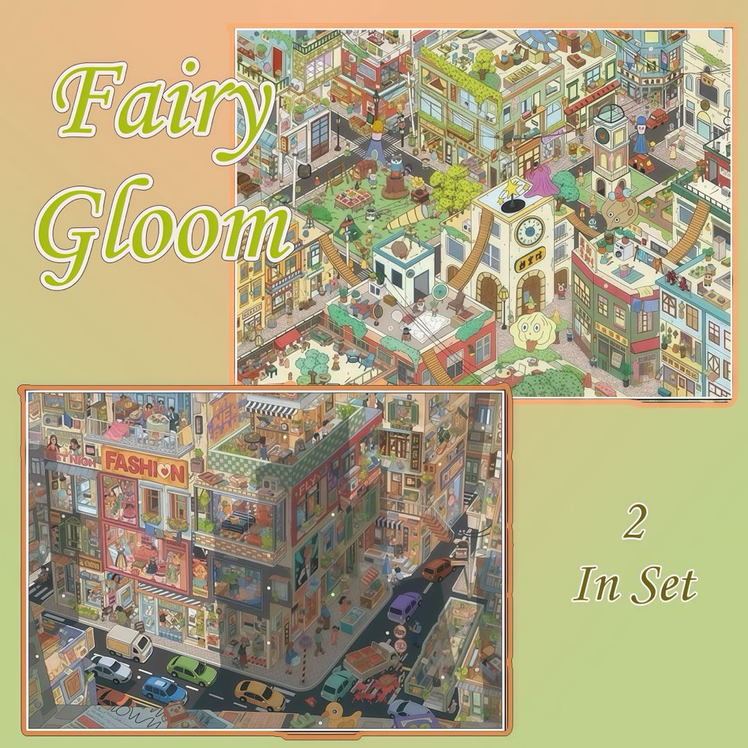 Fairy Gloom 3D Sticker Collection - 2 Cute Miniature Scenes