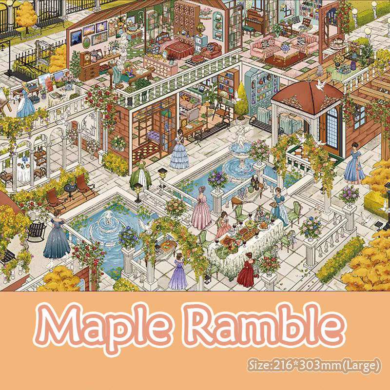 Leafy Manor DIY 3D Scene Stickers Collection - 2 Cute Miniature Scenes
