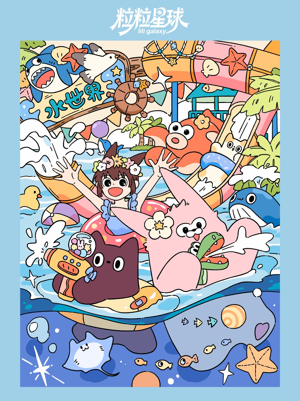 Cartoon Life DIY 3D Scene Stickers Collection & Postcards - 2 Cute Miniature Scenes