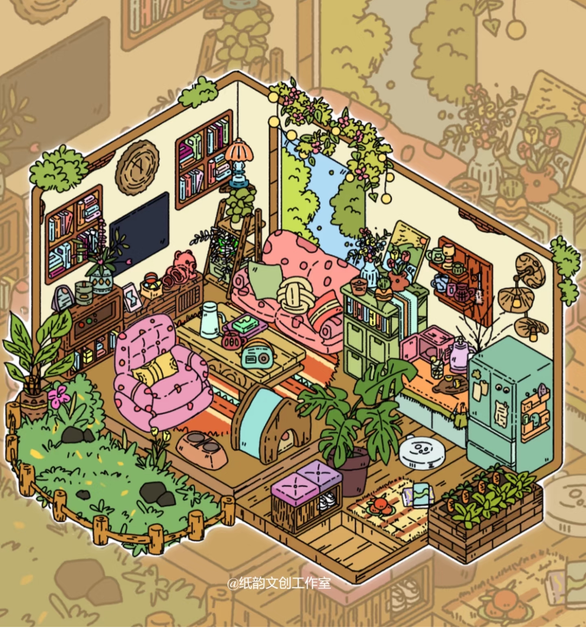 South Window Nap 3D Sticker Collection - 3 Cute Miniature Scenes