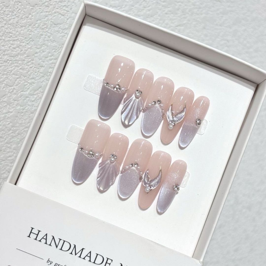 Purple-tailed Mermaid Press-on Nails