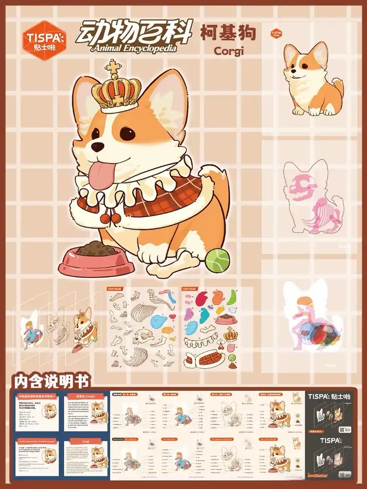 Animal Dissection Series: DIY 3D Sticker Collection - 4 Cute Miniature Scenes