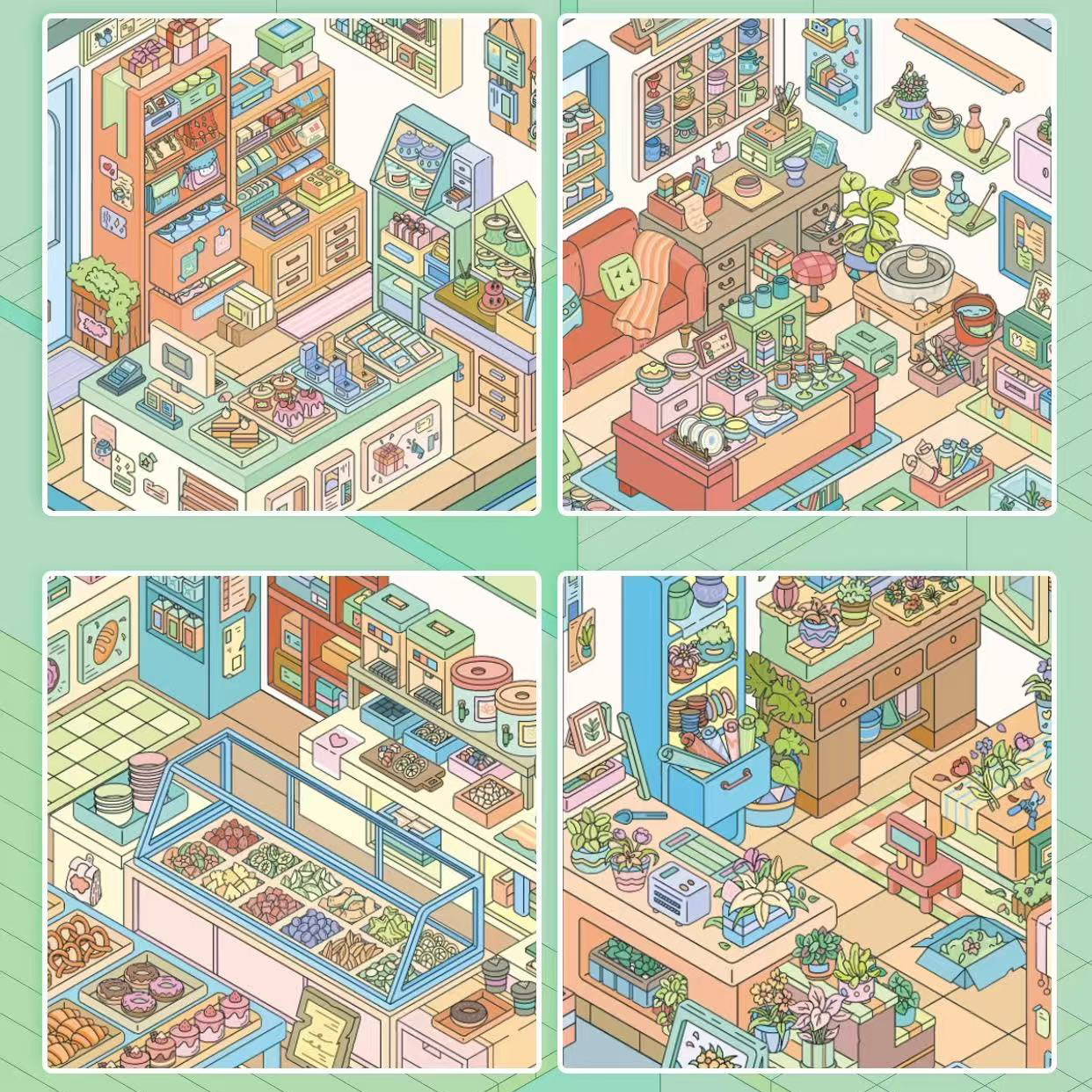 Cute Nooks DIY 3D Sticker Collection - Cute Miniature Scene