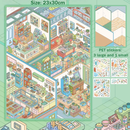 Cute Nooks DIY 3D Sticker Collection - Cute Miniature Scene