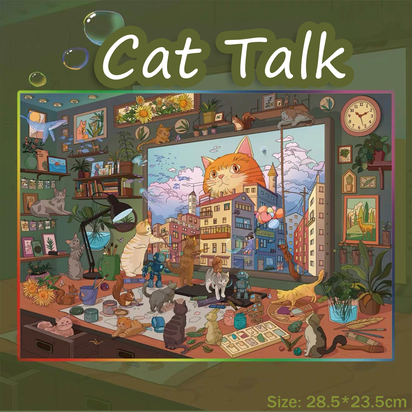 Cat Talk DIY 3D Sticker Collection - Cute Miniature Scene