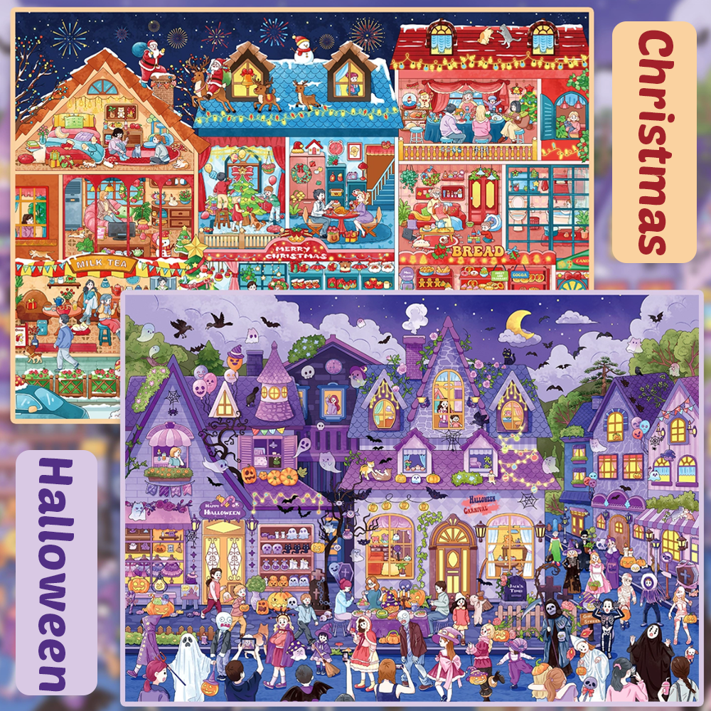 Celebrating Halloween & Christmas DIY 3D Scene Stickers - 2 Cute Miniature Scene