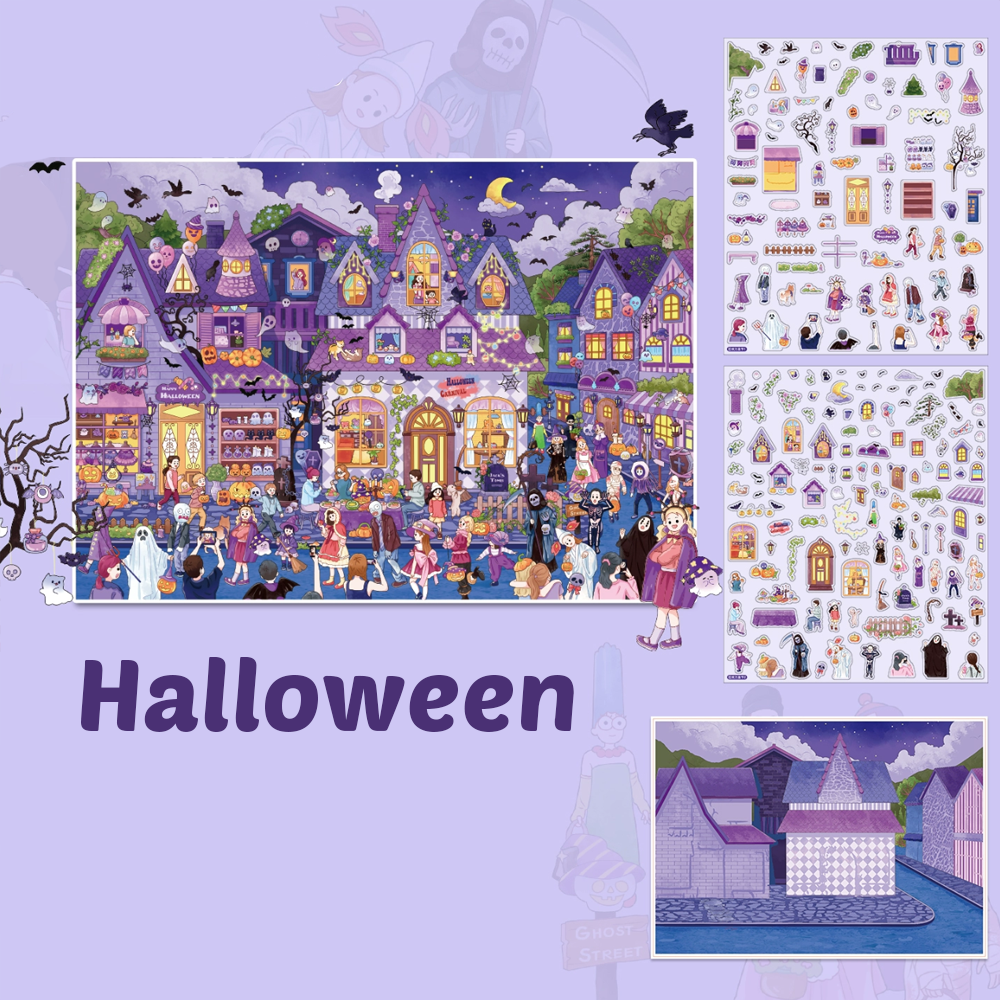 Celebrating Halloween & Christmas DIY 3D Scene Stickers - 2 Cute Miniature Scene