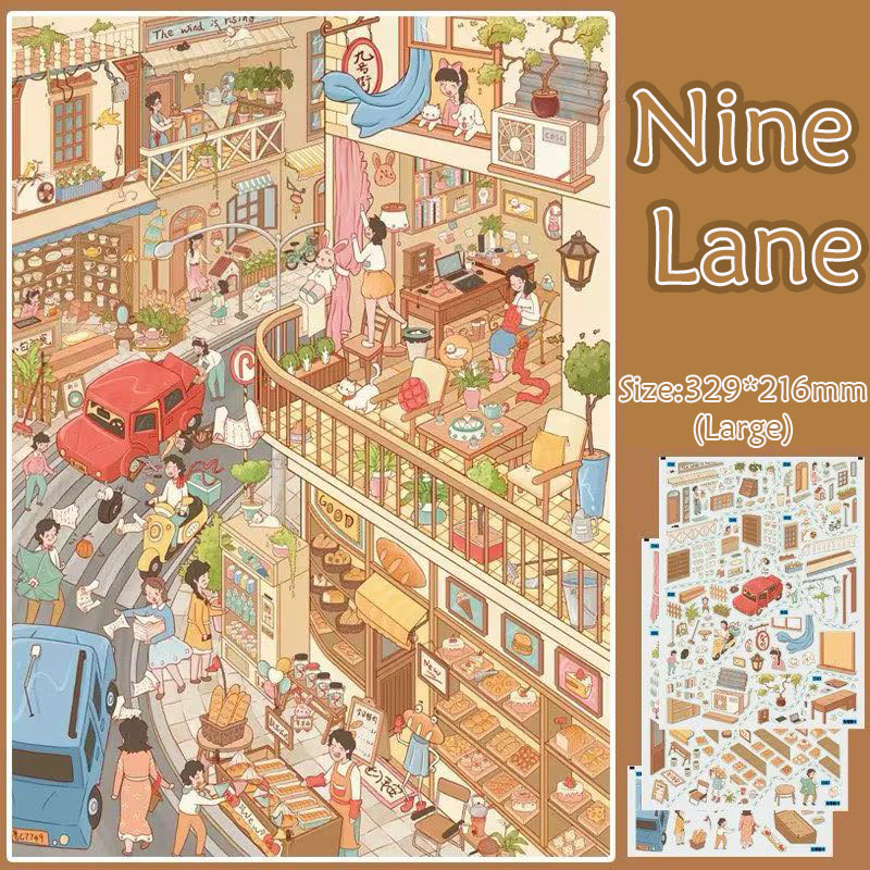 Sunspill Village DIY 3D Scene Stickers Collection - 4 Cute Miniature Scenes