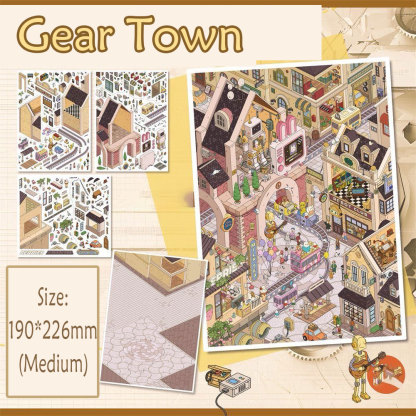 Street View DIY 3D Scene Stickers Collection - 4 Cute Miniature Scenes