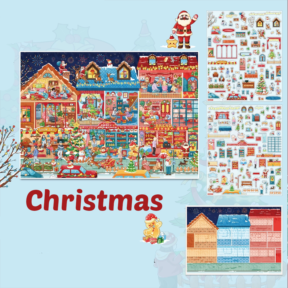 Celebrating Halloween & Christmas DIY 3D Scene Stickers - 2 Cute Miniature Scene