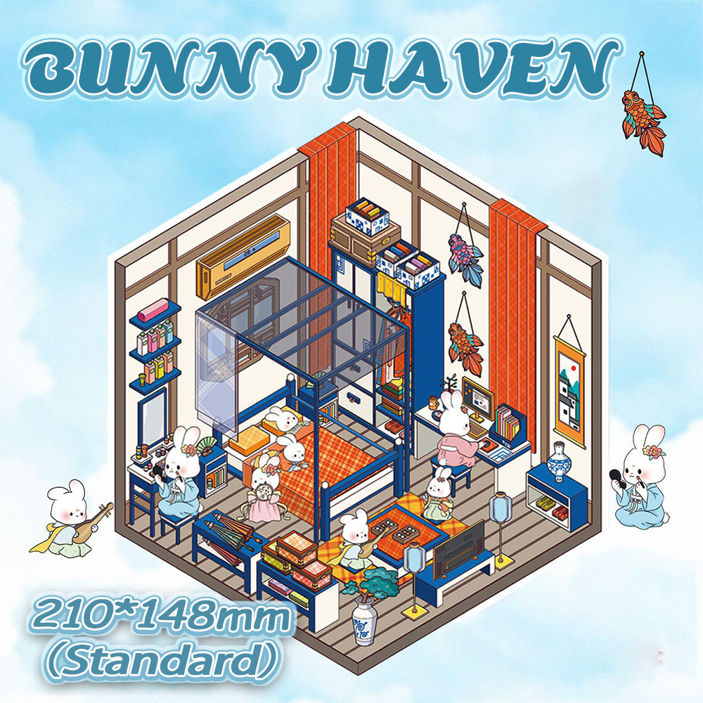 Kawaii 3D Sticker Collection - 7 Cute Miniature Scenes