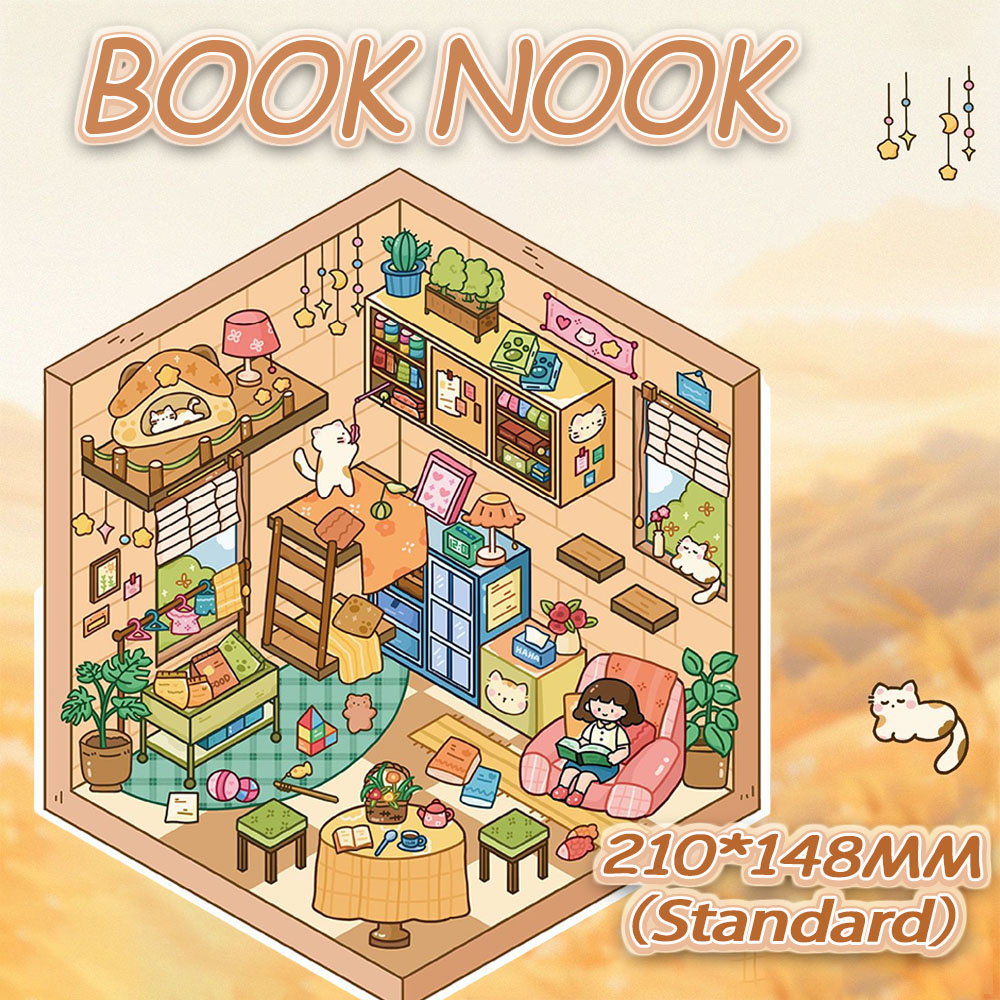 Kawaii 3D Sticker Collection - 7 Cute Miniature Scenes