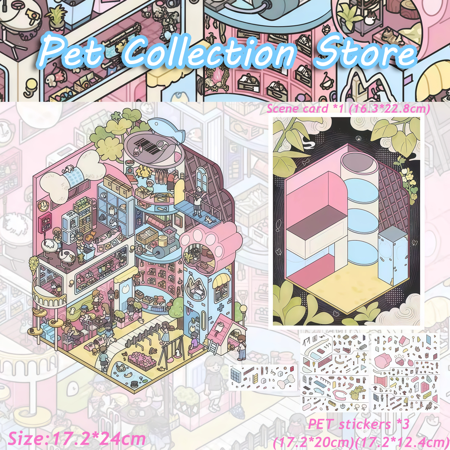 Pet Collection Store DIY 3D Sticker Collection - Cute Miniature Scene