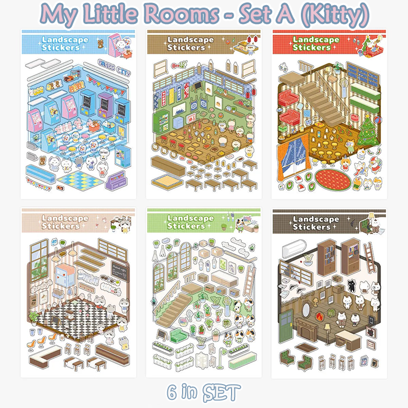 My Little Rooms DIY 3D Scene Stickers - 11 Cute Miniature Scenes