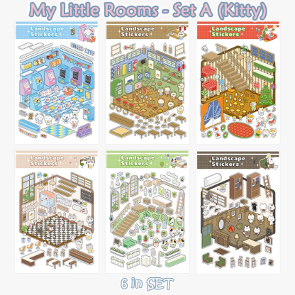 My Little Rooms DIY 3D Scene Stickers - 11 Cute Miniature Scenes
