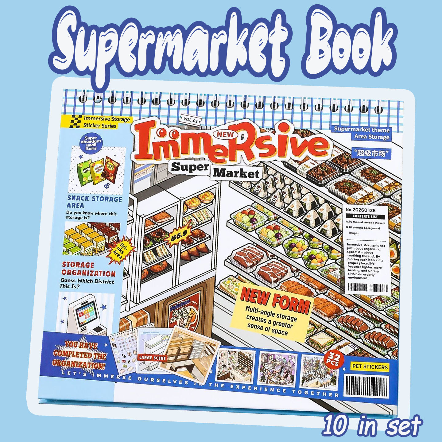Tiny Grocery Books DIY 3D Scene Stickers - 2 Cute Miniature Scenes