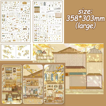 Gilded Autumn DIY 3D Scene Stickers Collection -  Cute Miniature Scene