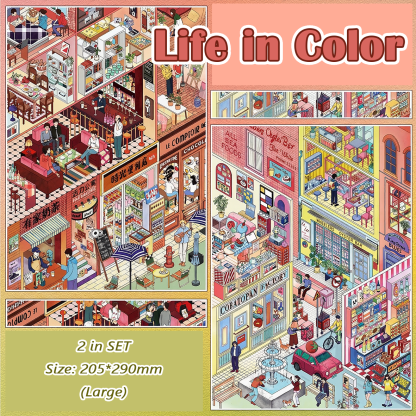 Life in Color DIY 3D Sticker Collection - 2 Cute Miniature Scene