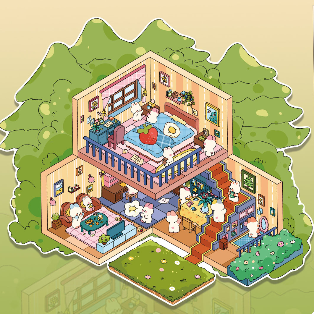 Forest cabin DIY 3D Scene Stickers - Miniature Scenes