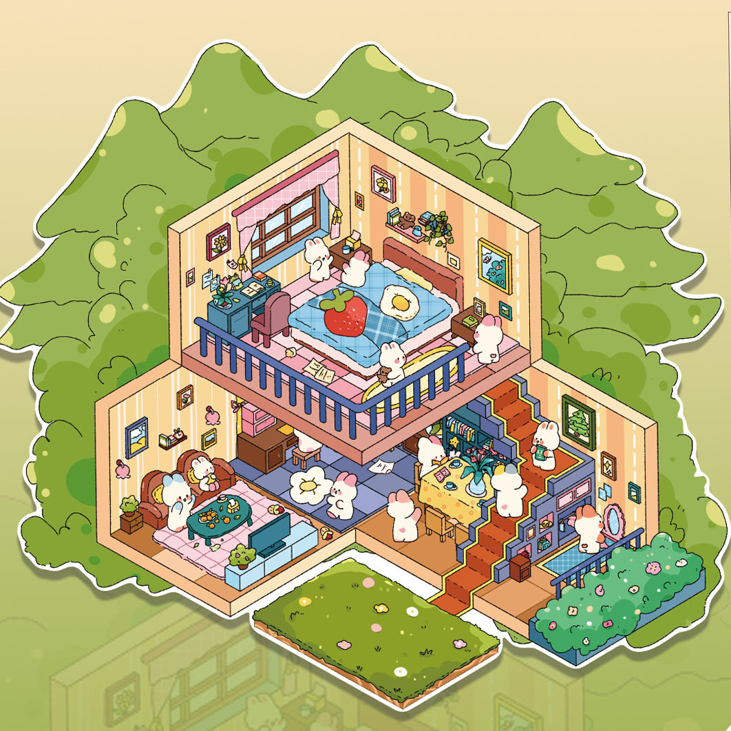 Forest cabin DIY 3D Scene Stickers - Miniature Scenes