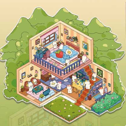 Forest cabin DIY 3D Scene Stickers - Miniature Scenes