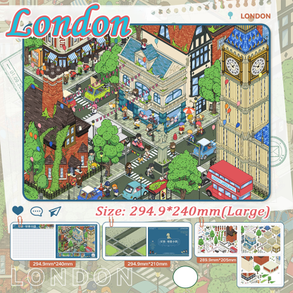 Town Wander DIY 3D Scene Stickers - 2 Cute Miniature Scenes