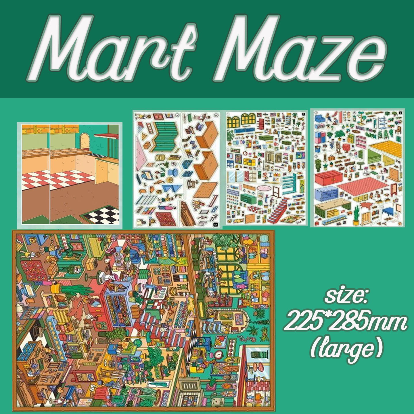 Willow Hamlet DIY 3D Scene Stickers -5 Cute Miniature Scenes